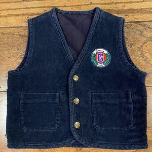2T Navy Reversible Vest One Side Corduroy Giordano Kids